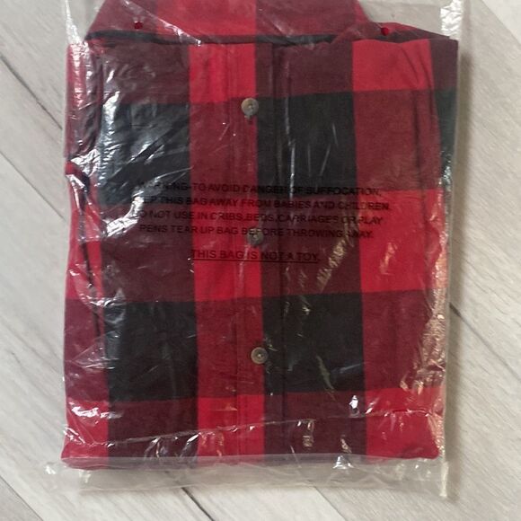 Smith's Workwear  Men's‎ Buffalo Pocket Flannel Button-Up Shirt, SFF566B red/blk - Picture 8 of 8